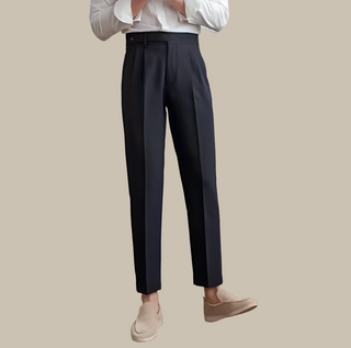 Capri High Waist Pants | Stylish Men's Pleated Trousers