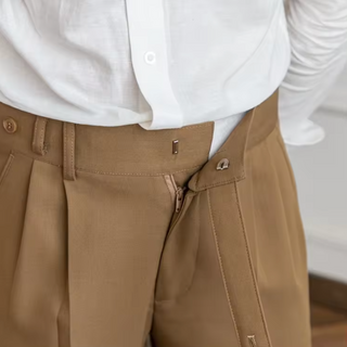 Capri High Waist Pants | Stylish Men's Pleated Trousers