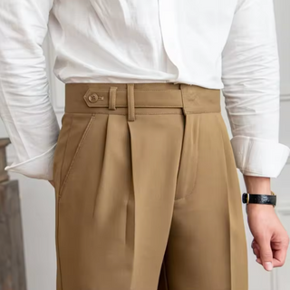 Capri High Waist Pants | Stylish Men's Pleated Trousers