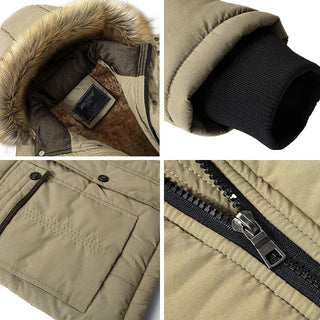 Aspen Parka | Long waterproof men's parka winter coat with faux fur collar and fleece lining