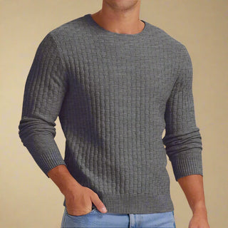 Ganti Jumper | Men's Casual knitted sweater with checkered pattern and crew neck