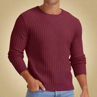 Ganti Jumper | Men's Casual knitted sweater with checkered pattern and crew neck