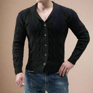 Ganti Cardigan | Men's Smart Casual Chunky Cable Knit Cardigan with Buttons