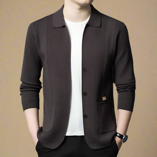 Ganti Cardigan | Men's Smart Casual Knitted Cardigan with Buttons and Folded Collar