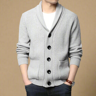 Ganti Cardigan | Men's Smart Casual Knitted Cardigan with Buttons and Double Collar