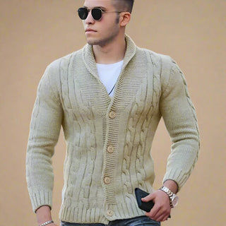 Ganti Cardigan | Men's Smart Casual Chunky Knitted Cardigan with Buttons