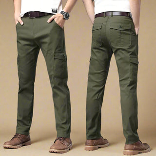 Chino Trousers | Sporty Multi-Pocket Cotton Trousers for Men | Regular Fit