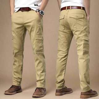 Chino Trousers | Sporty Multi-Pocket Cotton Trousers for Men | Regular Fit