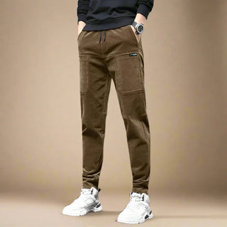 Cord Trousers | Sporty multi-pocket stretch trousers for men | Slim fit