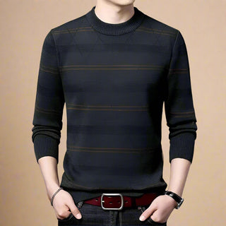 Ganti Jumper | Men's Casual knitted warm striped sweater with crew neck