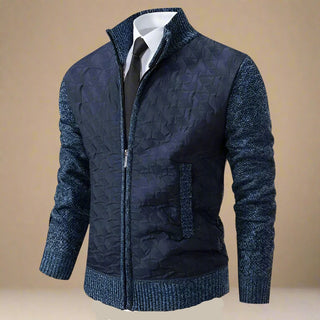 Ganti Zip Cardigan | Men's Business Casual Quilted Jacket with Zip and Collar