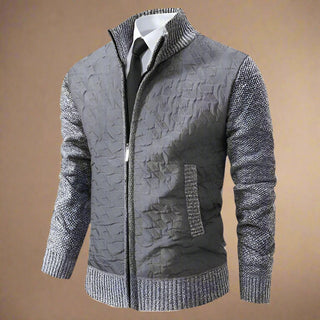 Ganti Zip Cardigan | Men's Business Casual Quilted Jacket with Zip and Collar