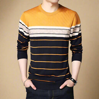 Ganti Jumper | Men's Casual chic striped smart sweater with crew neck