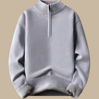 Half Zip Jumper | Comfortable Half Zip Funnel Neck with Sherpa Fleece Lining for Men