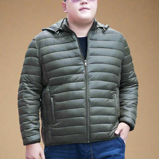 Ganti Down Jacket | Men's Casual Plus Size Down Jacket with Removable Hood