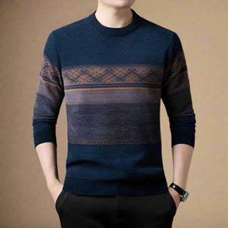 Ganti Jumper | Men's Casual knitted sweater with crew neck and geometric pattern